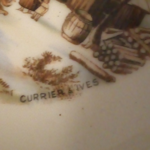 "A Home In The Wilderness" By Currier & Ives Decorated Plate W/Wall Plate Hanger - Picture 5 of 10